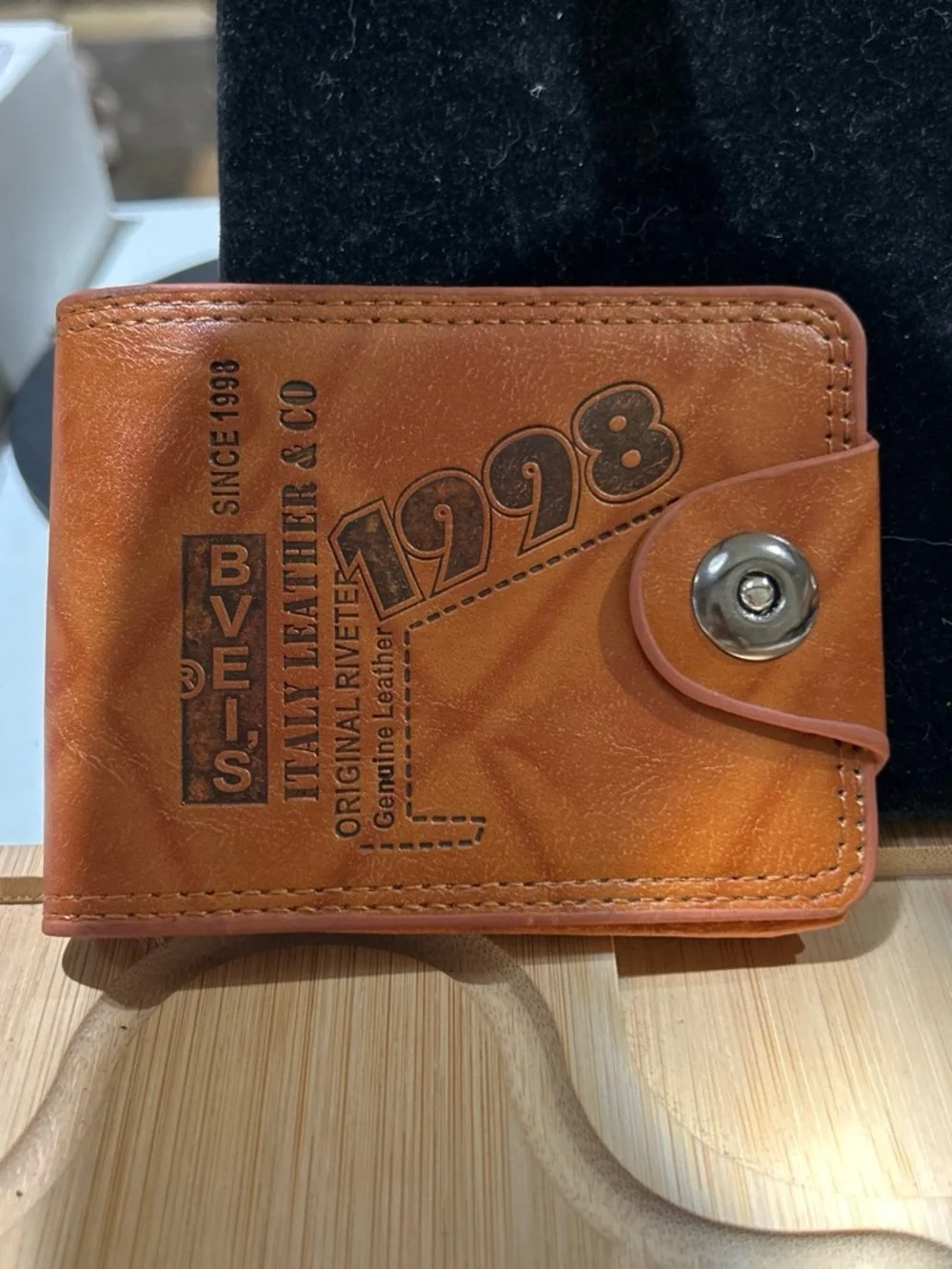 Bveis 1928 Tan Leather Men's Card & Key Holder